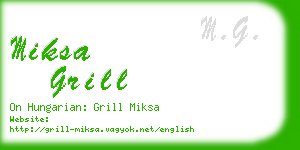 miksa grill business card